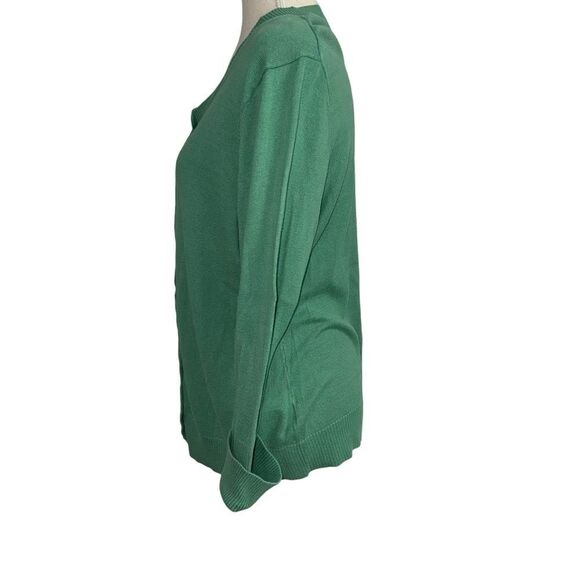 GAP solid blue Green Button Down Cardigan round neck sweater 100% cotton size XL - Picture 7 of 11